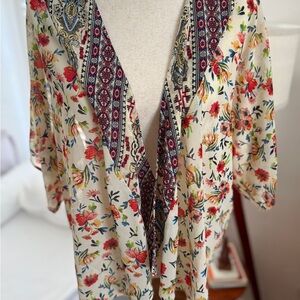 Self Esteem Multicolor Patterned Kimono